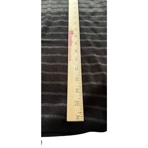 Sweater Dress AB Studio L Black Gray Striped Pullover Knee Length Stretch Fall - Picture 6 of 6
